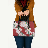 Ia Orana Tahiti Tiare Leather Bag Crimson Lei LT7 - Polynesian Pride