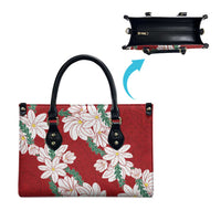 Ia Orana Tahiti Tiare Leather Bag Crimson Lei LT7 - Polynesian Pride