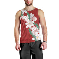 Ia Orana Tahiti Tiare Men Tank Top Crimson Lei LT7 - Polynesian Pride