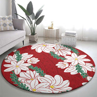 Ia Orana Tahiti Tiare Round Carpet Crimson Lei LT7 - Polynesian Pride
