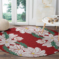 Ia Orana Tahiti Tiare Round Carpet Crimson Lei LT7 - Polynesian Pride