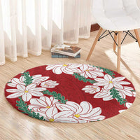 Ia Orana Tahiti Tiare Round Carpet Crimson Lei LT7 - Polynesian Pride