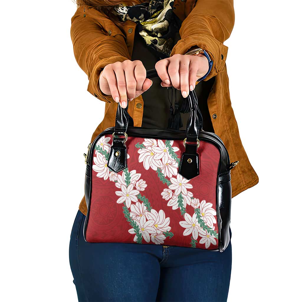 Ia Orana Tahiti Tiare Shoulder Handbag Crimson Lei LT7 One Size Red - Polynesian Pride