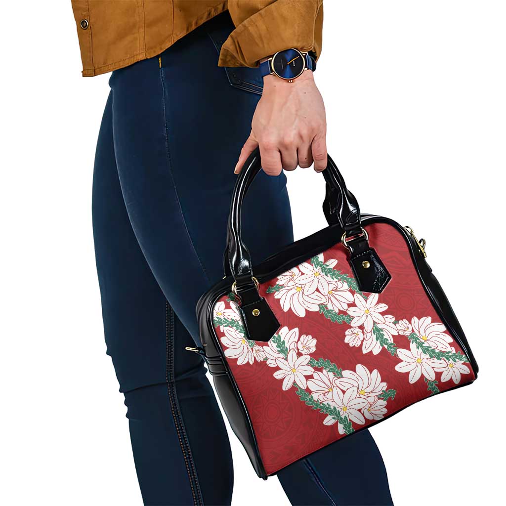 Ia Orana Tahiti Tiare Shoulder Handbag Crimson Lei LT7 - Polynesian Pride