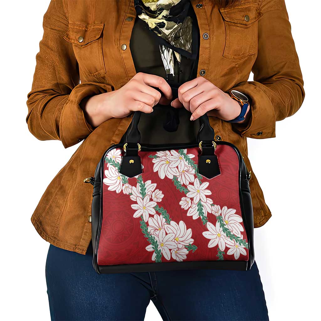Ia Orana Tahiti Tiare Shoulder Handbag Crimson Lei LT7 - Polynesian Pride