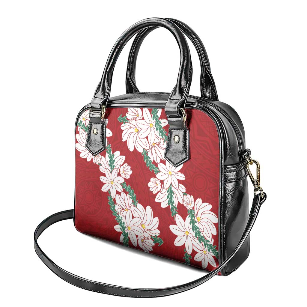 Ia Orana Tahiti Tiare Shoulder Handbag Crimson Lei LT7 - Polynesian Pride