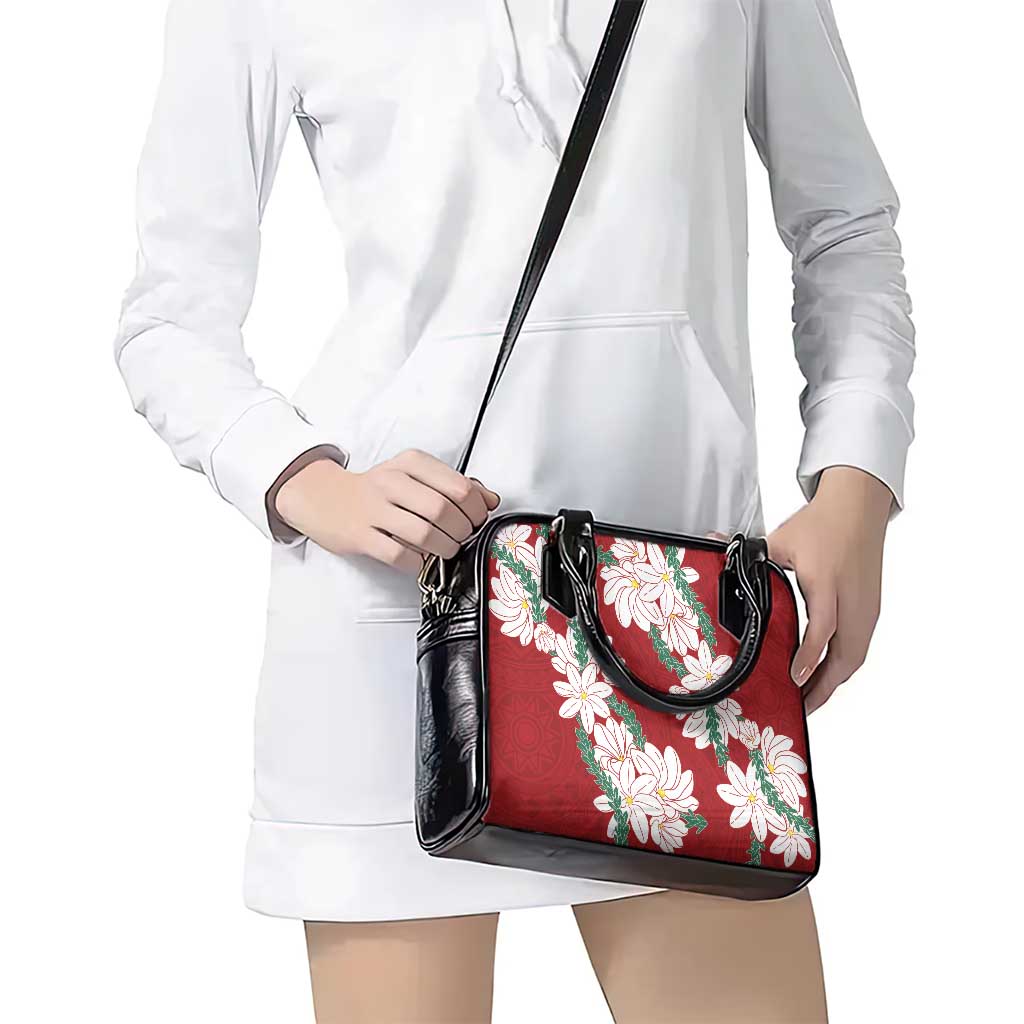 Ia Orana Tahiti Tiare Shoulder Handbag Crimson Lei LT7 - Polynesian Pride