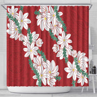 Ia Orana Tahiti Tiare Shower Curtain Crimson Lei LT7 - Polynesian Pride