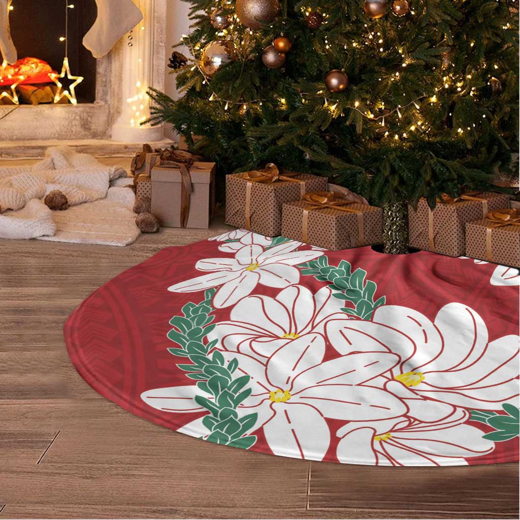 Ia Orana Tahiti Tiare Tree Skirt Crimson Lei LT7 - Polynesian Pride