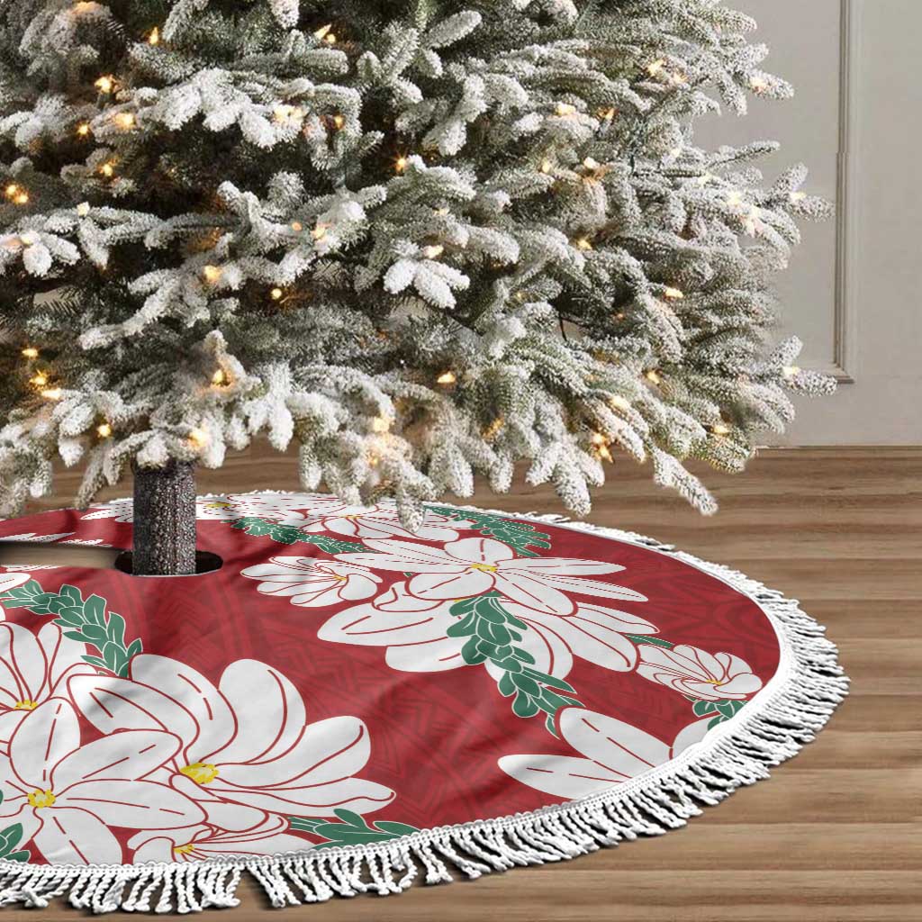 Ia Orana Tahiti Tiare Tree Skirt Crimson Lei LT7 - Polynesian Pride