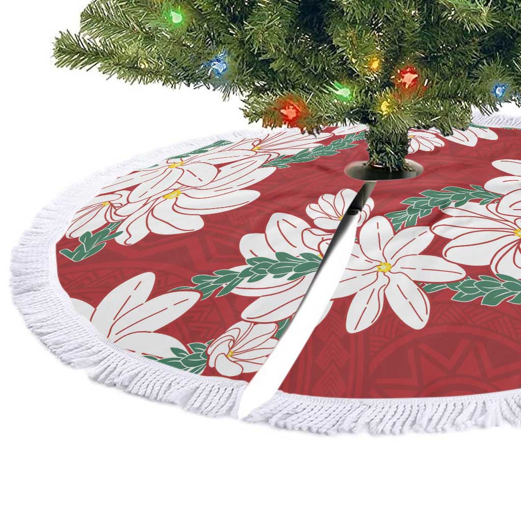 Ia Orana Tahiti Tiare Tree Skirt Crimson Lei LT7 - Polynesian Pride