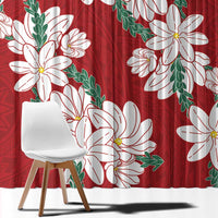 Ia Orana Tahiti Tiare Window Curtain Crimson Lei LT7 - Polynesian Pride