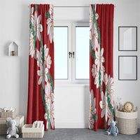 Ia Orana Tahiti Tiare Window Curtain Crimson Lei LT7 - Polynesian Pride