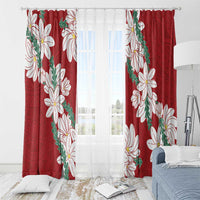 Ia Orana Tahiti Tiare Window Curtain Crimson Lei LT7 - Polynesian Pride