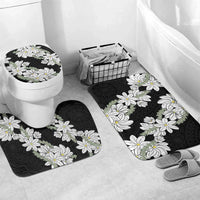 Ia Orana Tahiti Tiare Bathroom Set Black Lei LT7 Mat Set Only (3 pcs) One Size Black - Polynesian Pride