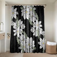 Ia Orana Tahiti Tiare Bathroom Set Black Lei LT7 Shower Curtain Only Black - Polynesian Pride