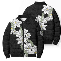 Ia Orana Tahiti Tiare Bomber Puffer Jacket Black Lei LT7 - Polynesian Pride