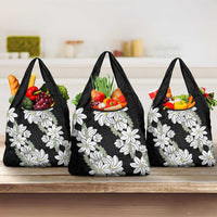 Ia Orana Tahiti Tiare Grocery Bag Black Lei LT7 3-pack One Size Black - Polynesian Pride