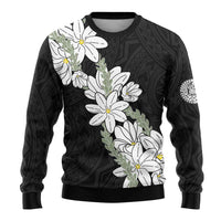 Ia Orana Tahiti Tiare Ugly Christmas Sweater Black Lei LT7 - Polynesian Pride