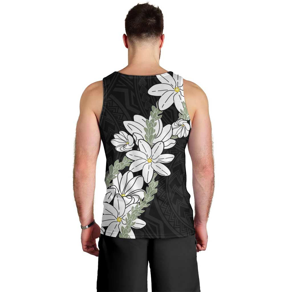 Ia Orana Tahiti Tiare Men Tank Top Black Lei LT7 - Polynesian Pride