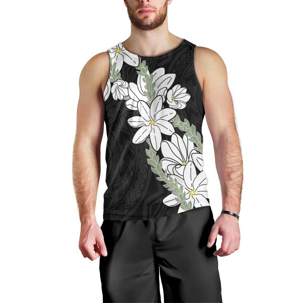 Ia Orana Tahiti Tiare Men Tank Top Black Lei LT7 - Polynesian Pride