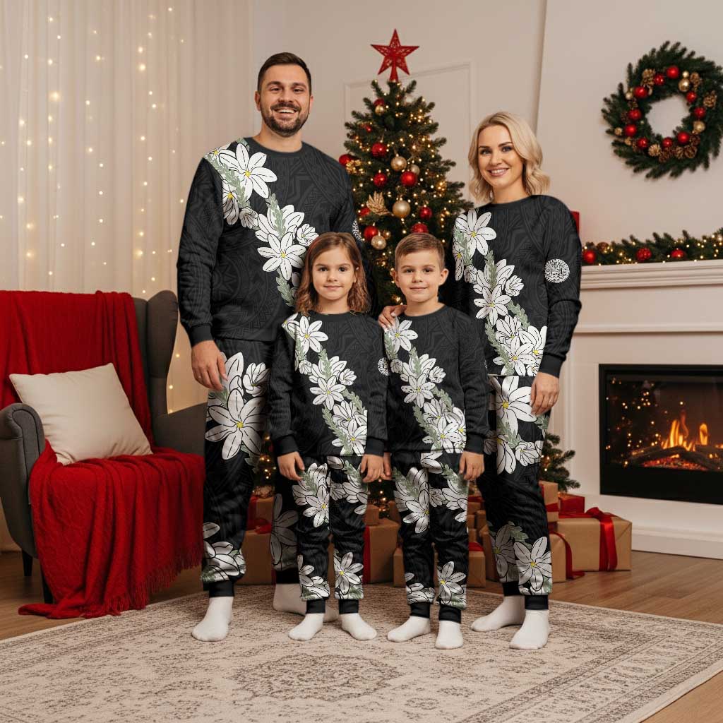 Ia Orana Tahiti Tiare Christmas Pajama Set Black Lei LT7 - Polynesian Pride