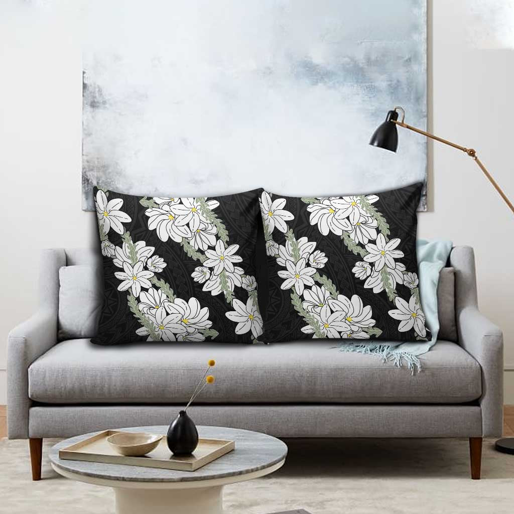 Ia Orana Tahiti Tiare Pillow Cover Black Lei LT7 - Polynesian Pride