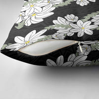 Ia Orana Tahiti Tiare Pillow Cover Black Lei LT7 - Polynesian Pride