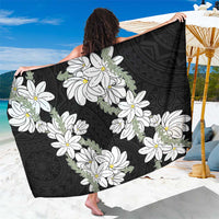 Ia Orana Tahiti Tiare Sarong Black Lei LT7 One Size 44 x 66 inches Black - Polynesian Pride
