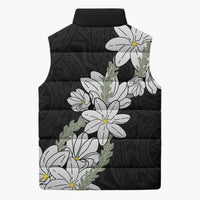Ia Orana Tahiti Tiare Sleeveless Puffer Jacket Black Lei LT7 - Polynesian Pride