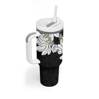 Ia Orana Tahiti Tiare Tumbler With Handle Black Lei LT7 - Polynesian Pride