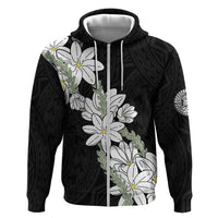 Ia Orana Tahiti Tiare Zip Hoodie Black Lei LT7 Zip Hoodie Black - Polynesian Pride