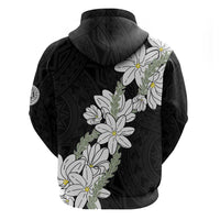 Ia Orana Tahiti Tiare Zip Hoodie Black Lei LT7 - Polynesian Pride