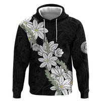 Ia Orana Tahiti Tiare Zip Hoodie Black Lei LT7 Pullover Hoodie Black - Polynesian Pride