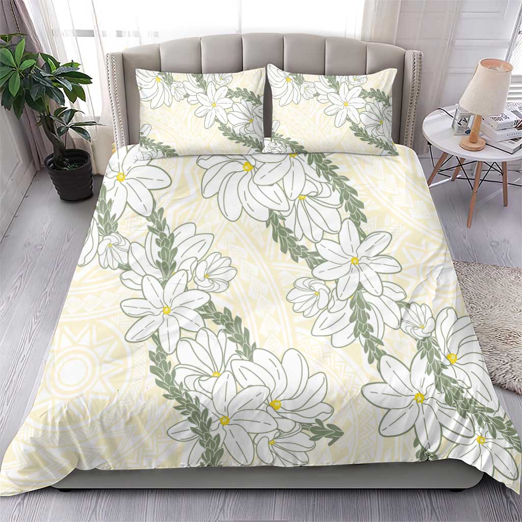 Ia Orana Tahiti Tiare Bedding Set Lemon Yellow Lei LT7 - Polynesian Pride