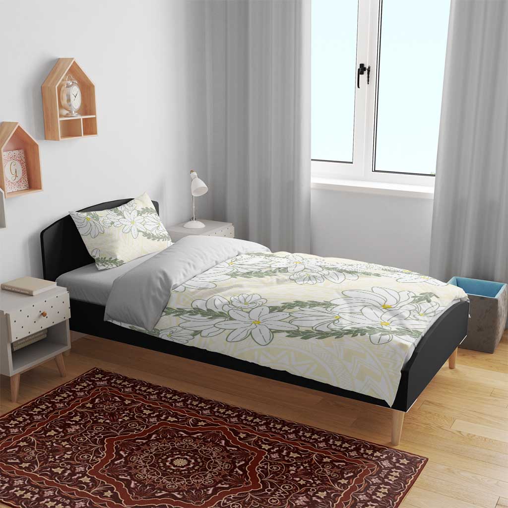 Ia Orana Tahiti Tiare Bedding Set Lemon Yellow Lei LT7 - Polynesian Pride
