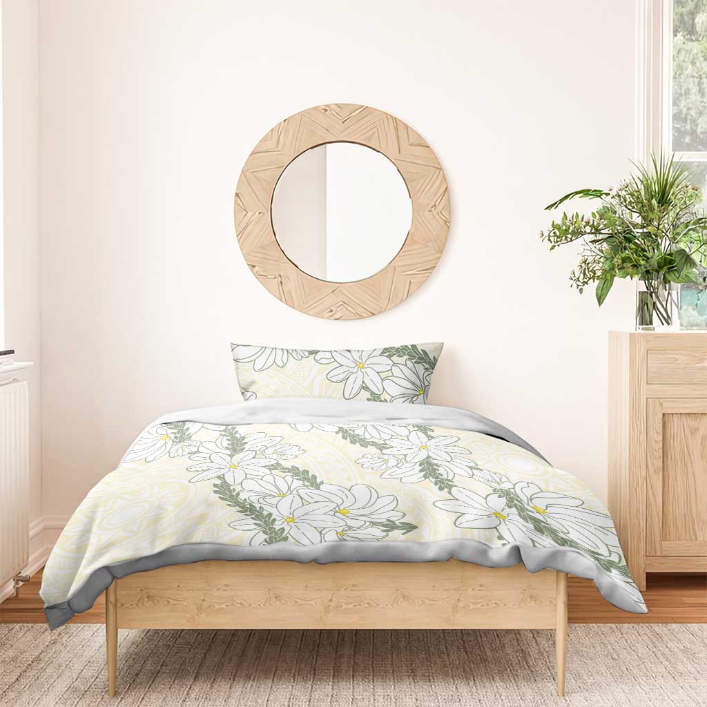 Ia Orana Tahiti Tiare Bedding Set Lemon Yellow Lei LT7 - Polynesian Pride