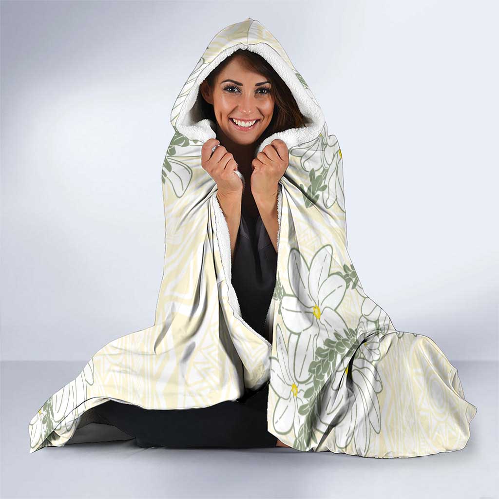 Ia Orana Tahiti Tiare Hooded Blanket Lemon Yellow Lei LT7 - Polynesian Pride