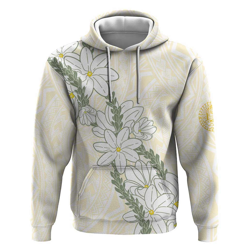 Ia Orana Tahiti Tiare Hoodie Lemon Yellow Lei LT7 Pullover Hoodie Lemon - Polynesian Pride