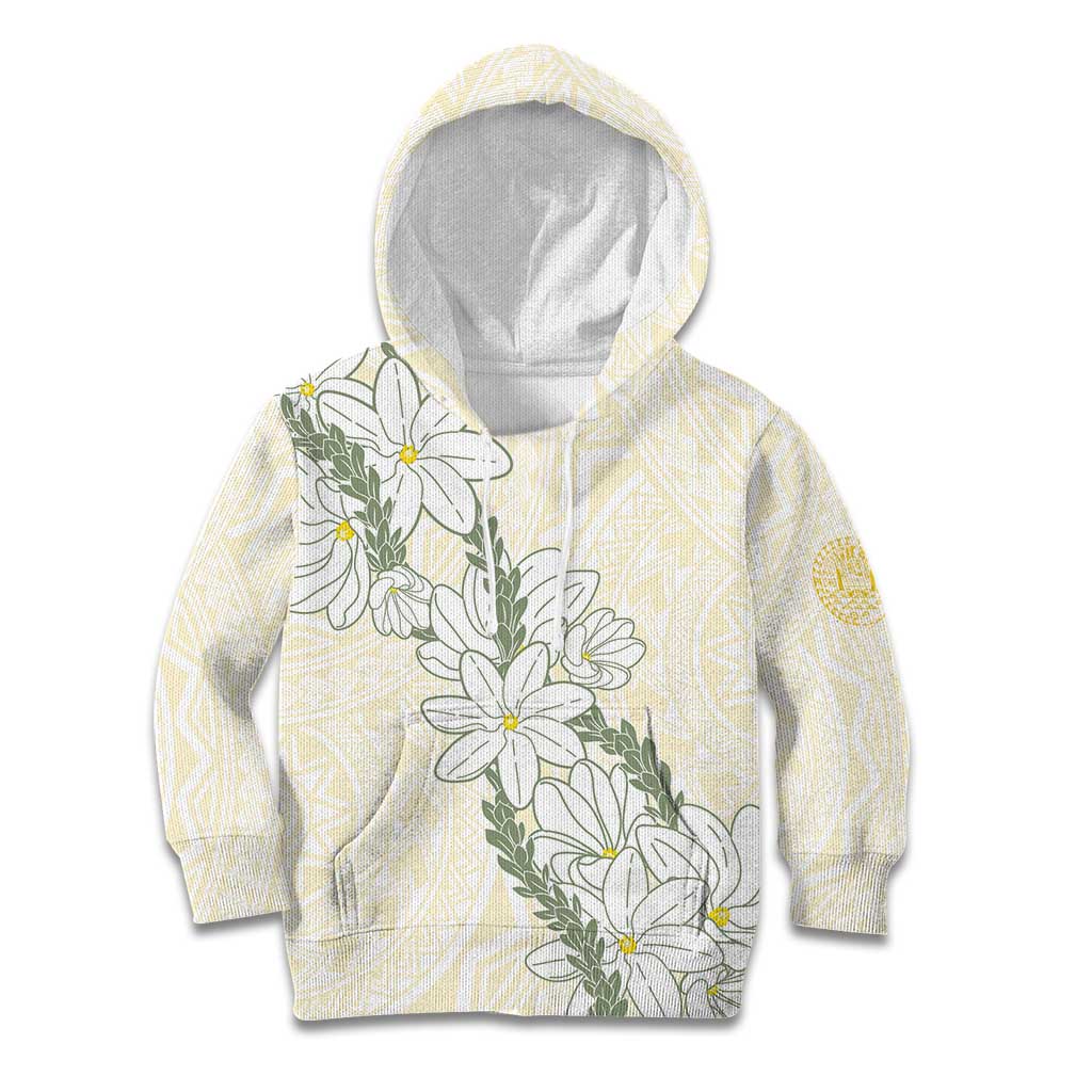 Ia Orana Tahiti Tiare Kid Hoodie Lemon Yellow Lei LT7 Hoodie Lemon - Polynesian Pride