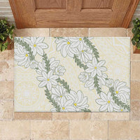 Ia Orana Tahiti Tiare Rubber Doormat Lemon Yellow Lei LT7 Lemon - Polynesian Pride