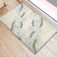 Ia Orana Tahiti Tiare Rubber Doormat Lemon Yellow Lei LT7 - Polynesian Pride