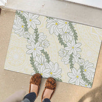 Ia Orana Tahiti Tiare Rubber Doormat Lemon Yellow Lei LT7 - Polynesian Pride