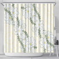 Ia Orana Tahiti Tiare Shower Curtain Lemon Yellow Lei LT7 - Polynesian Pride
