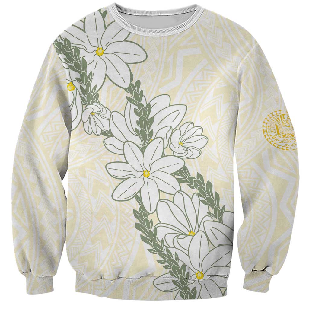 Ia Orana Tahiti Tiare Sweatshirt Lemon Yellow Lei LT7 Unisex Lemon - Polynesian Pride