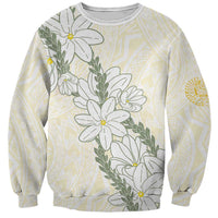 Ia Orana Tahiti Tiare Sweatshirt Lemon Yellow Lei LT7 Unisex Lemon - Polynesian Pride