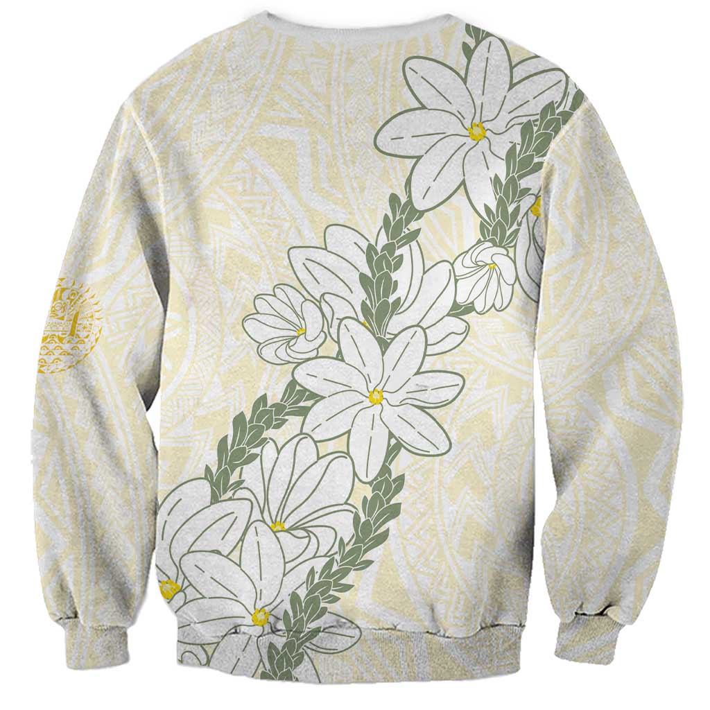 Ia Orana Tahiti Tiare Sweatshirt Lemon Yellow Lei LT7 - Polynesian Pride