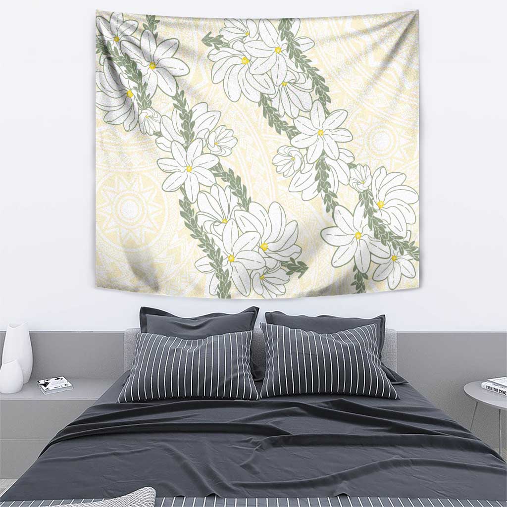 Ia Orana Tahiti Tiare Tapestry Lemon Yellow Lei LT7 - Polynesian Pride