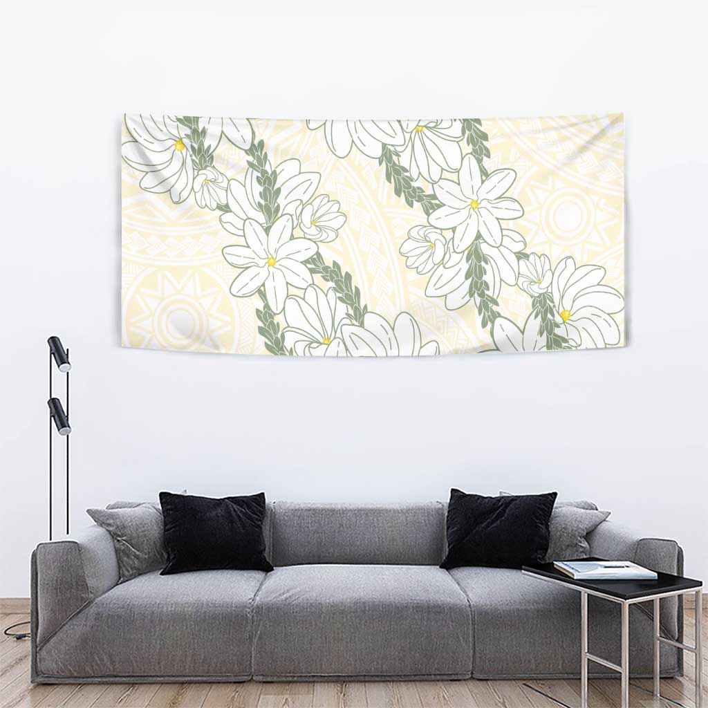 Ia Orana Tahiti Tiare Tapestry Lemon Yellow Lei LT7 - Polynesian Pride