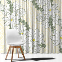 Ia Orana Tahiti Tiare Window Curtain Lemon Yellow Lei LT7 - Polynesian Pride
